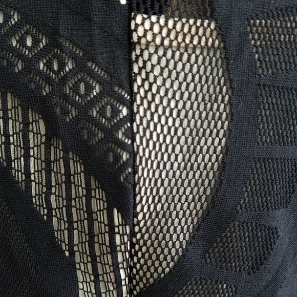 NEW- Black Nude stretchy Bodycon long sleeve dress - Picture 8 of 8